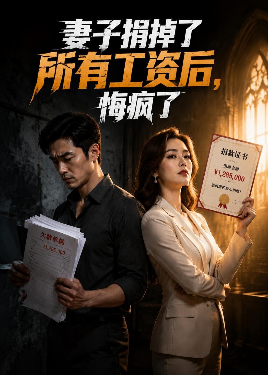 妻子捐掉了所有工资后，悔疯了海报