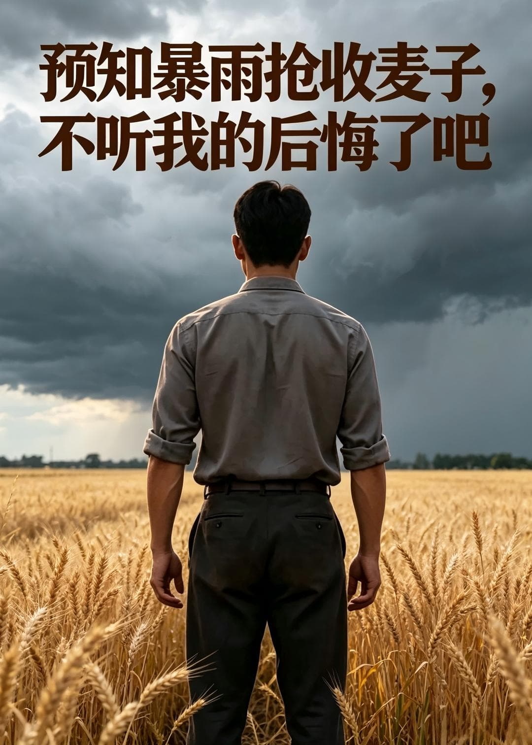 预知暴雨抢收麦子，不听我的后悔了吧海报